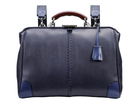 【豊岡鞄 YOUTA YK-7 ネイビー】YOUTA LIZARD3WAY横ダレスバッグ